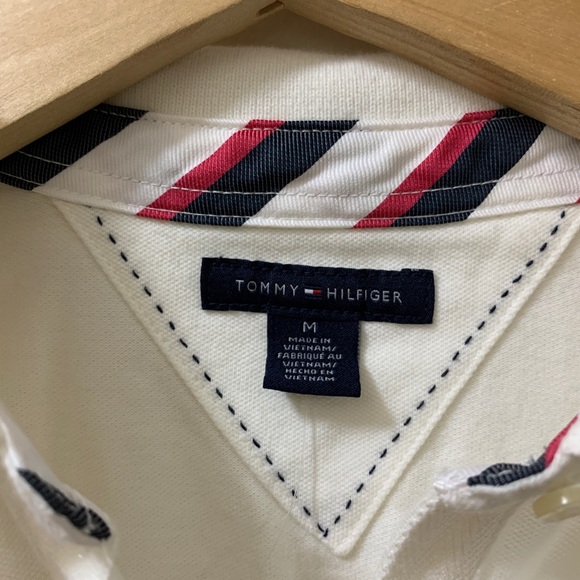 Tommy Hilfiger Emblem Polo T-Shirt - White/Green/Navy - Picture 3 of 8